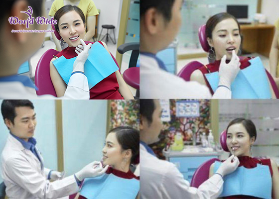 Bác sĩ Lộc với hình ảnh bên khách hàng xinh đẹp tại bệnh viện răng hàm mặt