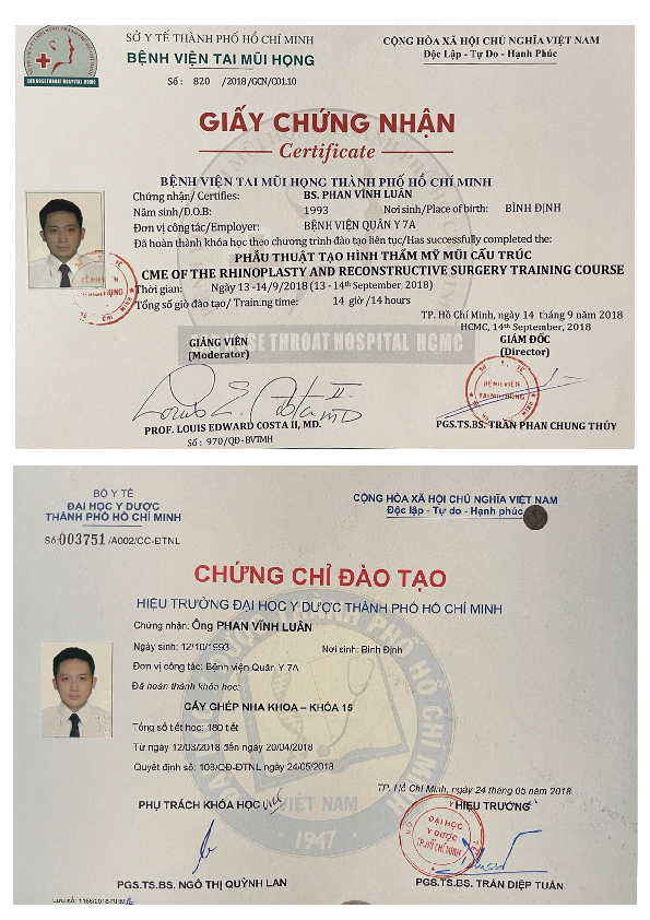 PHAN VINH LUAN, D.D.S chứng chỉ hành nghề bác sĩ Luân (2)