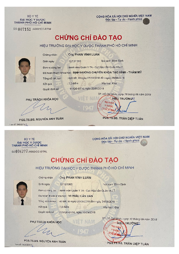 PHAN VINH LUAN, D.D.S chứng chỉ đào tạo bác sĩ Luân (3)