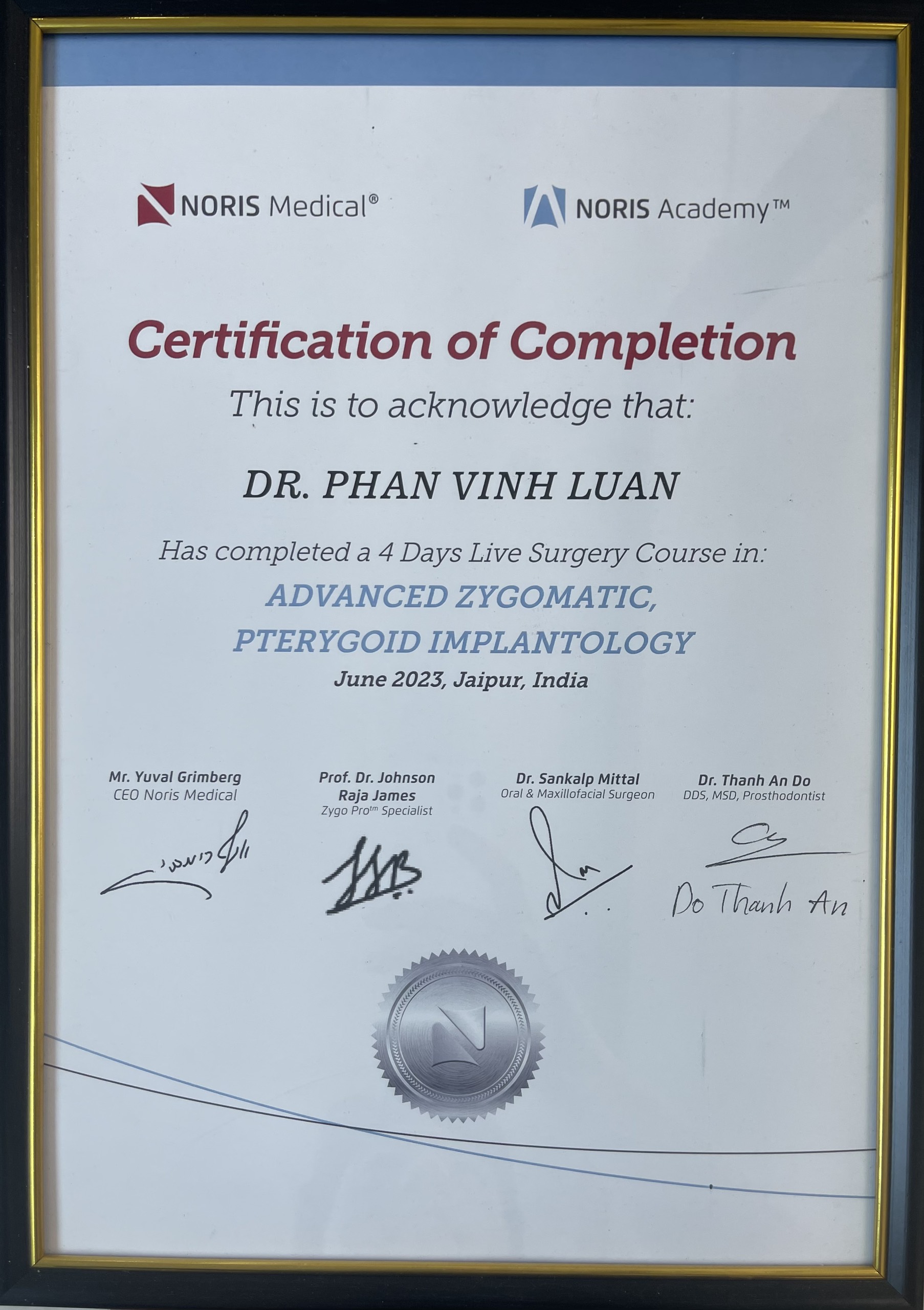 PHAN VINH LUAN, D.D.S bang cap bac luan