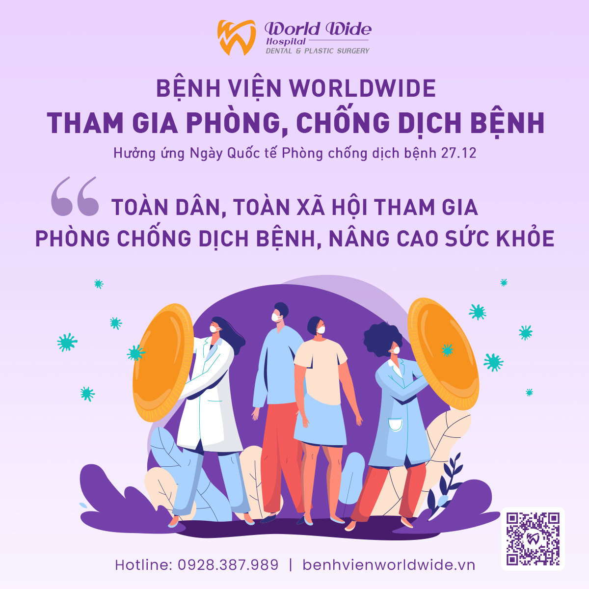 Bệnh viện RHM-PTTM hưởng ứng Ngày Quốc tế Phòng chống dịch bệnh 27/12 